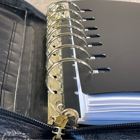 Franklin Covey Black Full Grain Leather Classic Planner - Vintage - Picture 10 of 16